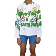 Earth Day Kids  Long Sleeve Swimwear by Valentinaart