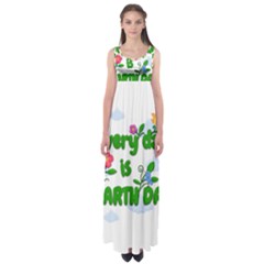 Earth Day Empire Waist Maxi Dress by Valentinaart