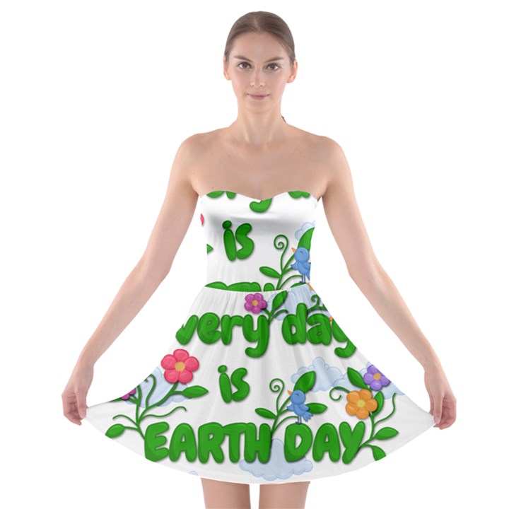 Earth Day Strapless Bra Top Dress