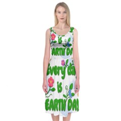 Earth Day Midi Sleeveless Dress by Valentinaart