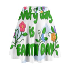 Earth Day High Waist Skirt by Valentinaart