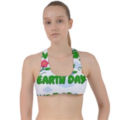 Earth Day Criss Cross Racerback Sports Bra by Valentinaart