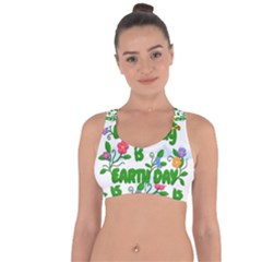 Earth Day Cross String Back Sports Bra