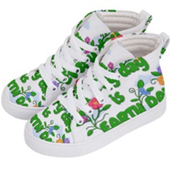 Earth Day Kid s Hi-top Skate Sneakers by Valentinaart