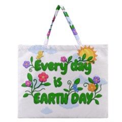 Earth Day Zipper Large Tote Bag by Valentinaart