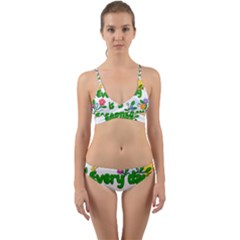 Earth Day Wrap Around Bikini Set by Valentinaart