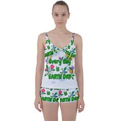 Earth Day Tie Front Two Piece Tankini by Valentinaart