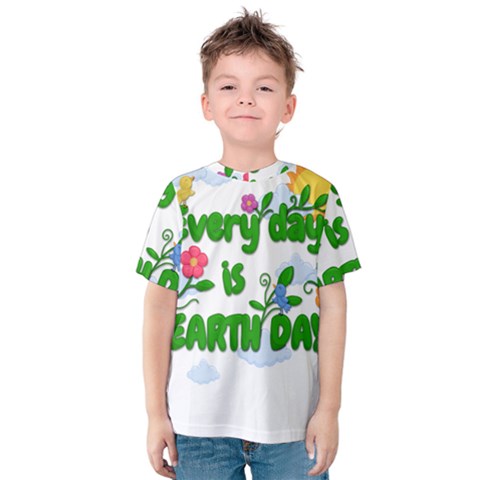 Earth Day Kids  Cotton Tee by Valentinaart