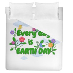 Earth Day Duvet Cover (queen Size) by Valentinaart