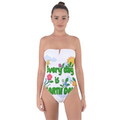 Earth Day Tie Back One Piece Swimsuit by Valentinaart