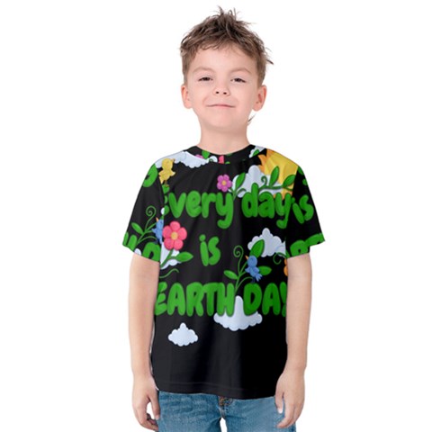 Earth Day Kids  Cotton Tee by Valentinaart