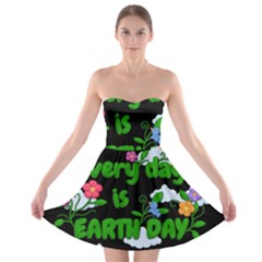 Earth Day Strapless Bra Top Dress by Valentinaart