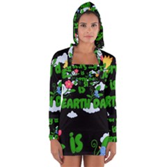 Earth Day Long Sleeve Hooded T-shirt by Valentinaart