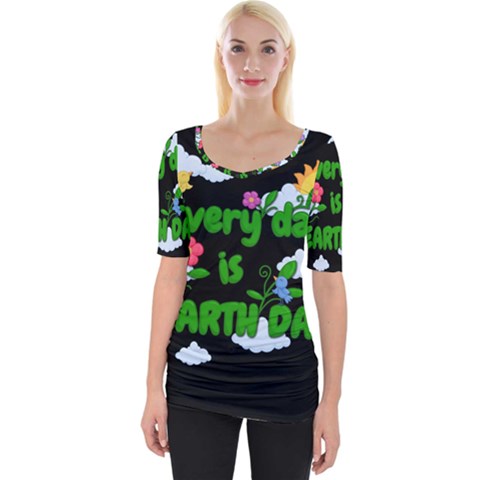 Earth Day Wide Neckline Tee by Valentinaart