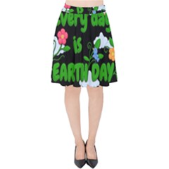 Earth Day Velvet High Waist Skirt by Valentinaart