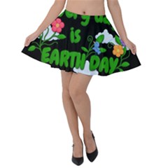 Earth Day Velvet Skater Skirt by Valentinaart