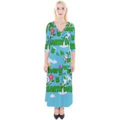 Earth Day Quarter Sleeve Wrap Maxi Dress by Valentinaart