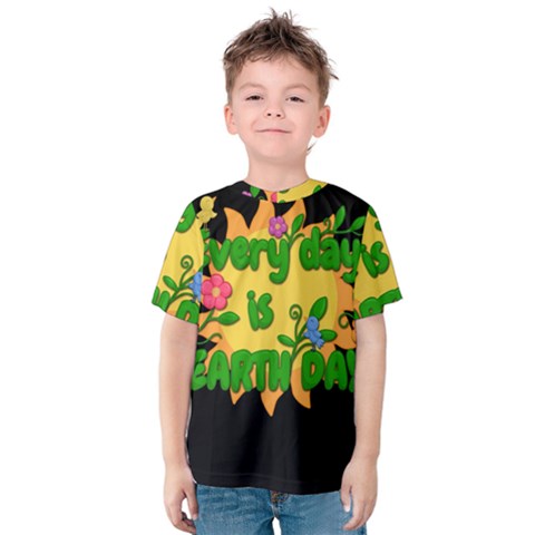 Earth Day Kids  Cotton Tee by Valentinaart