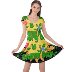 Earth Day Cap Sleeve Dress by Valentinaart