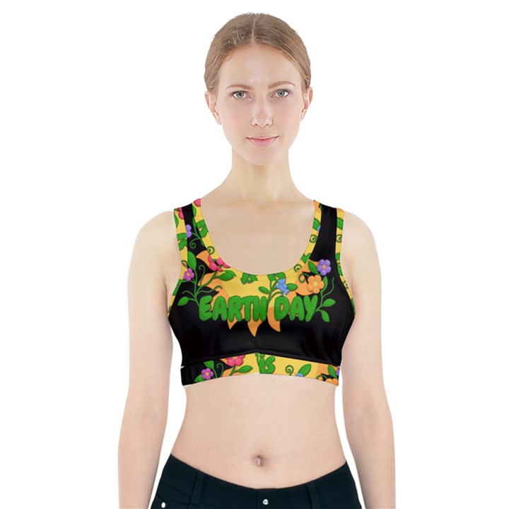 Earth day Sports Bra With Pocket