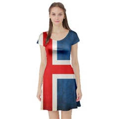 Iceland Flag Short Sleeve Skater Dress by Valentinaart