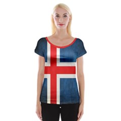 Iceland Flag Cap Sleeve Tops by Valentinaart