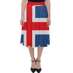 Iceland Flag Folding Skater Skirt by Valentinaart