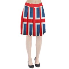 Iceland Flag Pleated Skirt by Valentinaart