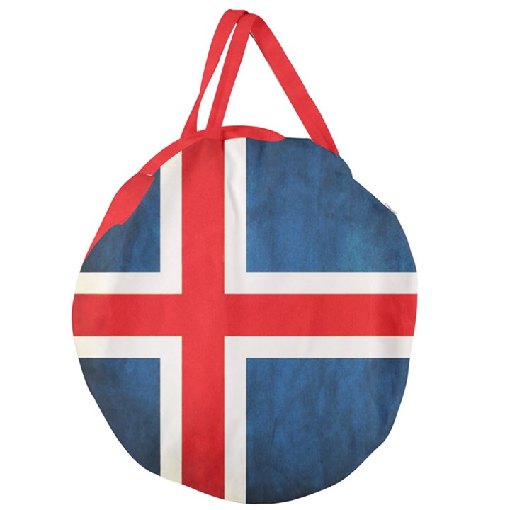 Iceland flag Giant Round Zipper Tote