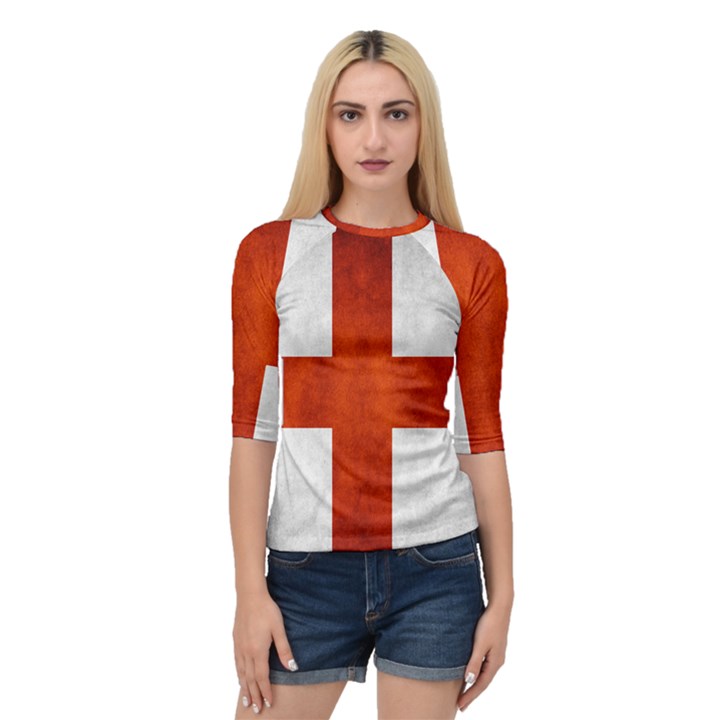 England flag Quarter Sleeve Raglan Tee