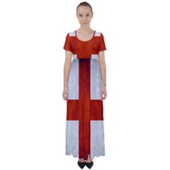 England Flag High Waist Short Sleeve Maxi Dress by Valentinaart