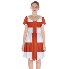 England Flag Short Sleeve Bardot Dress by Valentinaart