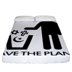 Save The Planet - Religions  Fitted Sheet (king Size) by Valentinaart