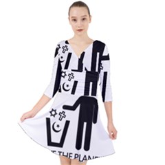 Save The Planet - Religions  Quarter Sleeve Front Wrap Dress by Valentinaart