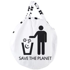 Save The Planet - Religions  Giant Round Zipper Tote by Valentinaart