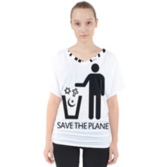 Save The Planet - Religions  V-neck Dolman Drape Top by Valentinaart