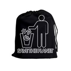 Save The Planet - Religions  Drawstring Pouches (extra Large) by Valentinaart