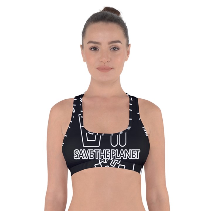 Save The Planet - Religions  Cross Back Sports Bra