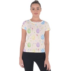 Easter Pattern Short Sleeve Sports Top  by Valentinaart