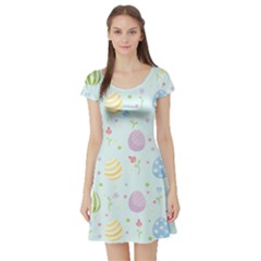 Easter Pattern Short Sleeve Skater Dress by Valentinaart