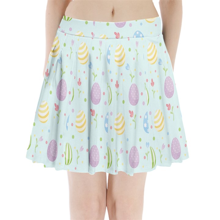 Easter Pattern Pleated Mini Skirt