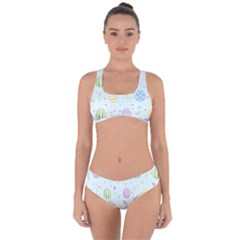 Easter Pattern Criss Cross Bikini Set by Valentinaart