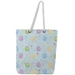 Easter Pattern Full Print Rope Handle Tote (large) by Valentinaart