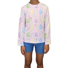 Easter Pattern Kids  Long Sleeve Swimwear by Valentinaart