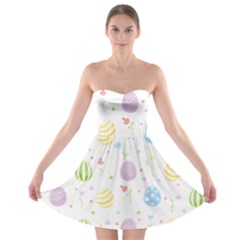 Easter Pattern Strapless Bra Top Dress by Valentinaart