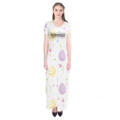 Easter Pattern Short Sleeve Maxi Dress by Valentinaart