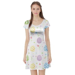 Easter Pattern Short Sleeve Skater Dress by Valentinaart