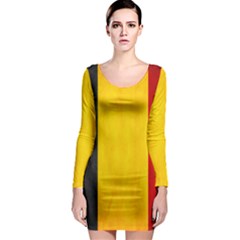 Belgium Flag Long Sleeve Bodycon Dress by Valentinaart