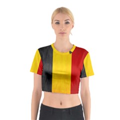 Belgium Flag Cotton Crop Top by Valentinaart