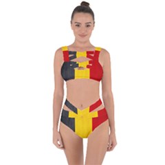 Belgium Flag Bandaged Up Bikini Set  by Valentinaart